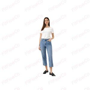 Charter Club Classic Fit Cropped Jeans Size 12 | Stretch Denim | Button Hem